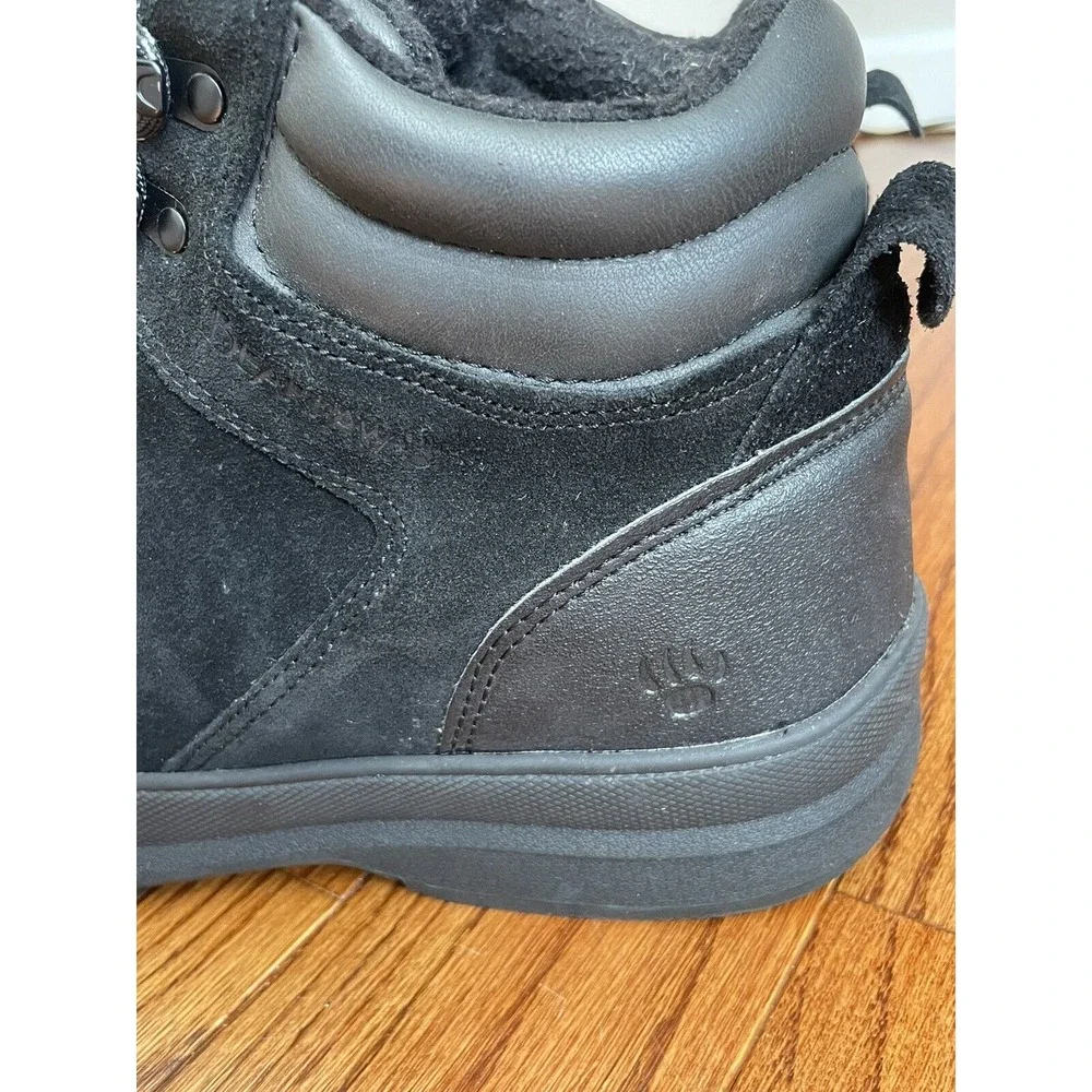 Bearpaw Men‎ 11 Dominic Boots Black Suede Waterproof Sheepskin Insole Leather